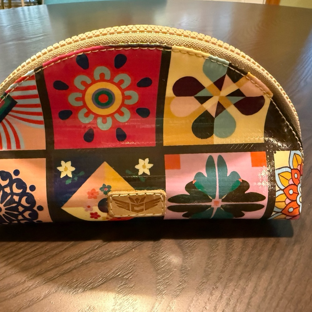 Consuela Pink and Blue Cosmetic Bag with Vibrant Design